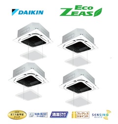 ダイキン 業務用エアコン EcoZEAS 天井カセット4方向 S-ラウンドフロー 標準タイプ オートグリルパネル 8馬力 同時フォー SZRC224BAW-ag